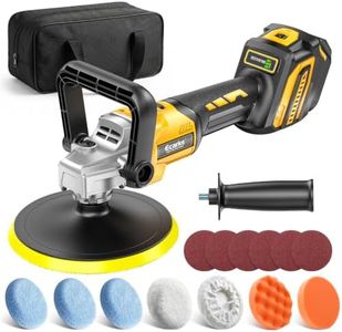 Ecarke Cordless Car Buffer Polisher Kit Compatible with Dewalt 20V Battery(Tool Only), 7-Inch Brushless Rotary Polisher, 7 Variable Speed 6000RPM for Car Polishing/Waxing, 16PCS Polishing Accessories