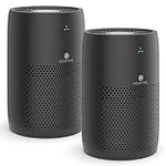 Medify MA-22 Air Purifier with True HEPA H13 Filter | 660 ft² Coverage in 1hr for Allergens, Smoke, Wildfires, Dust, Odors, Pollen, Pet Dander | Quiet 99.9% Removal to 0.1 Microns | Black, 2-Pack