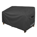 ULTCOVER Patio Furniture Sofa Cover 60W x 35D x 35H inch Waterproof Outdoor 2-Seater Loveseat Cover, Black