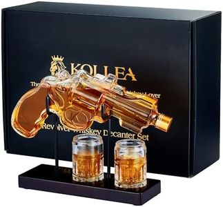 Gifts for Men Dad, Kollea 9 Oz Whiskey Gun Decanter Set with Glasses, Unique Dad Birthday Gift Ideas from Daughter Son, Retirement Bar Stuff Gift for Father Him Brother,Cool Dispenser for Liquor Vodka