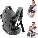 longdafei Baby Carrier, Ergonomic Design Baby Sling Convertible with Breathable Air Mesh and Adjustable Buckles, Baby Carrier for Toddlers and Newborns