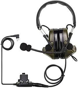 Retevis EHK007 Tactical Headset Airsoft, IPX4, Electronic, 28db Noise Reduction, Headphones Protect Hearing for Motorola 2 Pin Jack Two Way Radios for Airsoft CS Exercises (1Pack)