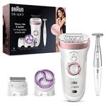 Braun Silk-épil 9 Epilator for Long-Lasting Hair Removal with Electric Shaver & Trimmer, Bikini Trimmer & Exfoliator, 100% Waterproof, UK 2 Pin Plug, 9-980, Rose Gold