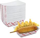 MT Products Paper Food Trays Disposable - 2 1/2 Classy Red Paper Boats for Food (Set of 75) - Made in The USA