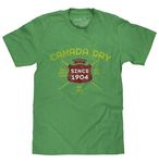 Tee Luv Men's Faded Canada Dry Ginger Ale Logo Shirt, Heather Kelly, XL