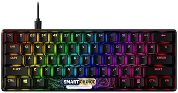 HyperX Alloy Origins 60 Smartchoice- USB-C Mechanical Gaming Keyboard - Ultra Compact 60% Form Factor - Red Switch - Double Shot PBT Keycaps - RGB LED Backlit - NGENUITY Software Compatible (4P5N4