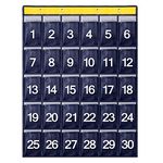 mumisuto Numbered Classroom Pocket Chart, 30 Pockets Wall Hanging Chart Classroom Storage Bag Phone Holder Hanging Organizer with Numbers