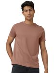 XYXX Men's Solid Regular Fit T-Shirt (XY_CR15_Tshirt_1_Soil