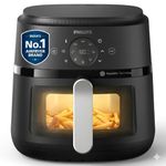 PHILIPS Air Fryer NA231/00 with touch panel, uses up to 90% less fat, 1700W, 6.2 Liter, with Rapid Air Technology (Black),Cooking window, Extra Large