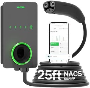 Autel Home Smart Level 2 EV Charger NACS, Up to 50Amp, Hardwired 240V EV Charger, Indoor/Outdoor Car Charging Station, Flexible 25-Foot Cable, Compatible with Tesla