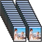 CRUGLA 30 Packs 8x10 Magnetic Picture Frames for Refrigerator, Modified Magnetic Sheet with Self Adhesive Backing, Black 8 by 10 Magnetic Photo Craft Frame Set for Glass Window Door Cubicle