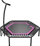 bellicon Jumping Fitness Trampoline 137 cm up to 150 kg (Extra Strong) | 3-Piece Frame with Handle - Easy Assembly | With Patented Rope Rings | The Original - Made in Germany (Pink)