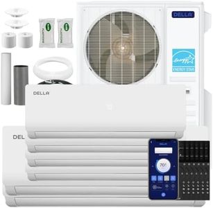 DELLA 55K BTU 6 Zone Mini Split AC (4x9K+2x18K), 22.5 SEER2, for 3600 Sq Ft