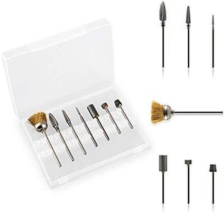 Belle Nail Drill Bits Set 7pcs Tungsten Carbide Acrylic Nail File Drill Bit 3/32" with Storage Case Holder