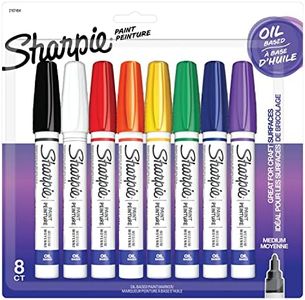SHARPIE Oil-Based Paint Markers, Medium Point, Assorted Colors, 8 Count - Great for Rock Painting, 2107454