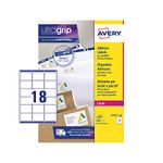 Avery L7161 Printable, Customisable Address Mailing Labels, Laser Printers, 18 Labels Per A4 Sheet, 9000 Labels, UltraGrip, White