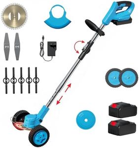 Lifelong Cordless Grass Cutter 21V | 25cm Cutting Width | 2-in-1 Lawn Mower & Trimmer | 2X Rechargeable Battery | Adjustable Height | Wheels & Foldable Handle | Heavy-Duty Blades | Garden & Farm Use