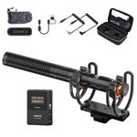 Comica VM30 Shotgun Microphone - Professional Wireless Mic for Camera, Smartphone, and PC with 70/150Hz, 328' Range, Digital/Analog Output- Perfect for Video Recording, Podcasting, and Vlogging