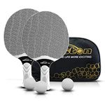 Senston Table Tennis Rackets Set, Professional Table Tennis Bats with 3 Balls, Composite Rubber Ping Pong Paddle Set (Grey)