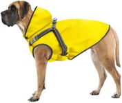 Mosucoirl Dog Raincoat Waterproof Dog Hoodie Reflective Dog Raincoat Hooded Adjustable Rain Jacket for Small Medium Large Dogs Puppies Doggie (Yellow, XXL)