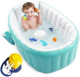 Inflatable Baby Bathtub with Air Pump, Baby Bath Tub Toddler Bathtub, Foldable Shower Basin for Newborn, Portable Travel Bath Tub, Green