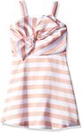 Amy Byer Girls' Bow Front Party Special Occasion Dress, Boho Rose/White Stripe, 20