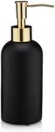 Essentra Home Matte Black Liquid Soap Dispenser with Gold Pump for Bathroom, Bedroom or Kitchen. Great for Hand Lotions and Essential Oils. 10 Fluid Ounce - Matte Black Collection.