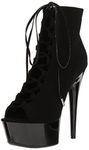 Ellie Shoes Women's 609-reverse Ankle Bootie, black suede, 10 US/10 M US