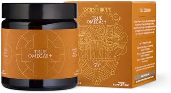 Ancient + Brave True Omegas+ 60 Capsules - Vegan Omega-3 Omega-7 - Sustainable Nutrition Supplement – Plant Based Essential Fatty Acids for Vision Brain and Heart Health