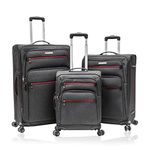 Air Canada Durable Softside 3-Piece Set Luggage Durable Travel Multidirectional Spinner Wheel Grey Suitcase 20, 24, 28 Inch