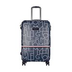 Tommy Hilfiger Twister Polycarbonate Unisex Hard Luggage Trolley Bag for Travel - 67 cms, Navy Blue 8 Wheel Medium Size Bag