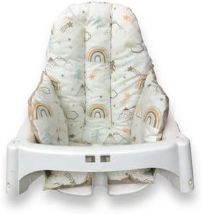 Bebek Ozel High Chair Cushion , One Piece ikea high Chair Accessories, Cotton Antilop High Chair Accessories, Washable Cushion (Brown Rainbow)