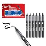Sharpie Creative Marker Acrylic Paint Pens | Brush Tip Water-Based Paint Markers | Black | No-Bleed Ink Writes on Most Surfaces | School & Revision Supplies | 6 Count