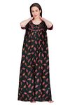 Girls and Moms Women's Alpine Floral Print Nighty/Maxi/Night Gown (XX-Large, Green)