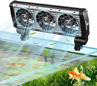 fishkeeper Aquarium Chiller Fan - 3600 r/m Powerful Wind Quiet Fish Tank Cooling Fan, 5 Speeds, 3 Timer Modes, 180° Wide Angle Adjustable Aquarium Cooler Chiller with Smart Controller (12W, 3 Heads)