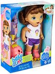 Baby Alive Roller Skate Baby Doll, 12-Inch Toy for Kids Ages 3 and Up, Eats and Poops,Doll with Roller Skates, Brown Hair