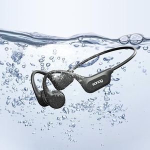 SANAG B60SPro Max Bone Conduction Headphones Open Ear Wireless Swimming Headphones Built-in 64GB Memory IPX8 Waterproof Sport Earphones Noise Reduction 10H Playtime for Gym Running Cycling(Black)