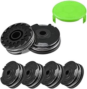 2900719 0.065" Dual Line Trimmer Replacement Spool Compatible with Greenworks 2101602 and 2101602A, 20feet 7-Pack (6-Line Spool + 1 Cap)