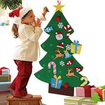 OurWarm 3 FT Felt Christmas Tree Kids, DIY Wall Christmas Tree, Toddler Christmas Tree with 26pcs Ornaments, Kids Christmas Tree Christmas Crafts, Felt Christmas Ornaments for Door Wall Hanging Decor