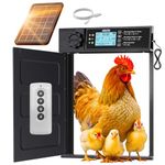 Okköbi Automatic Chicken Coop Door PRO - Light Sensor & Timer - Anti-Pinch Function - Wide Opening - New Model - Solar Powered with LCD Display & Remote Control - 5 Year Protection