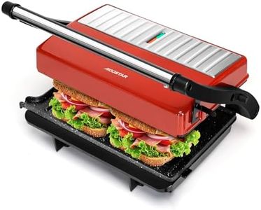 Aigostar Grill Électrique, Appareil à Sandwichs et à Paninis Avec Plaques Antiadhésives, 1000W, Ouverture à 180º, Deux Surfaces de Cuisson de 23 x 14,5 cm, Facile à Nettoyer, Sans BPA, Warme