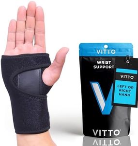 VITTO Wrist Support - Arthritis, RSI, Sprain, Fracture, Carpal Tunnel Wrist Splint w/Adjustable Velcro Wrist Straps, Removable Metal Plate - Unisex Wrist Supports for Everyday Use (Right Hand, L-XL)