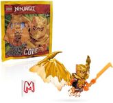 LEGO NINJAGO Crystalized Minifigure - Cole (Golden Dragon) with Wings and Gold Fire Sword