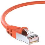 InstallerParts Ethernet Cable CAT6 Cable Shielded (SSTP/SFTP) Booted 15 FT - Orange - Professional Series - 10Gigabit/Sec Network/High Speed Internet Cable, 550MHZ