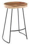 Elm home and garden Vintage designer kitchen bar stool black white copper (Black frame)