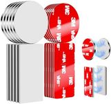 Large Strong Rare Earth Magnets with Double Sided Tape, Made of 3M, Cabinet Door Magnets, Fridge, DIY, Building, Scientific and Craft, 0.79″ x1.58″ & 1.18″ Diameter, 10 Pack