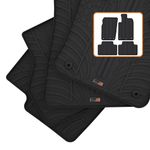 TRAVALL Rubber Car Mats for Jeep Grand cherokee (2013-2022) Car Floor Mats Hard-Wearing Heavy Duty Moulded Premium Mats Easy Clean Black with Clips - Anti Slip All-Weather Mud Sand Water Protection