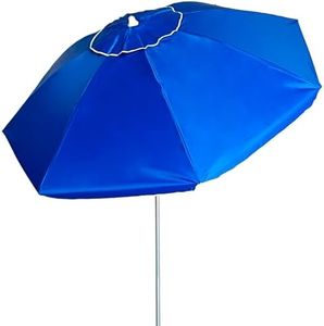 Pincho Sombrilla Playa Grande Ø200 cm, antiviento, protección UV 50, Materiales de Calidad, Tubo de Aluminio, Varillas de Fibra de Vidrio, Palo reclinable (10)