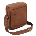 Storite Stylish Small PU Leather Sling Cross Body Travel Office Business Messenger One Side Shoulder Bag for Men Women (25.5 x7x20cm) (CBrown)