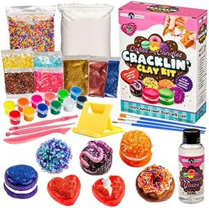 Original Stationery Cakes and Candies Cracklin' Clay Kit, Modeling Air Dry Clay & ASMR Toys Set for Sensory Fun, Great Birthday Kids Art Gift